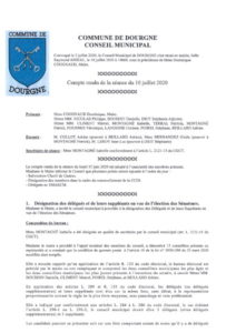 Compte Rendu Conseil Municipal du 16-07-2020