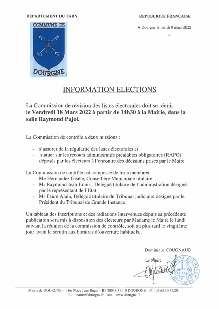 INFORMATION ÉLECTIONS