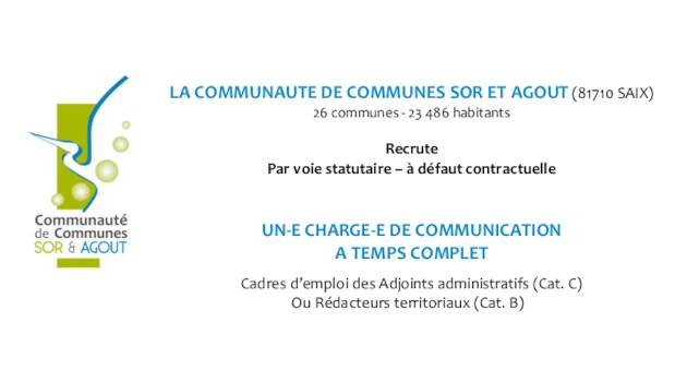 Chargé(e) de communication au sein de la CCSA