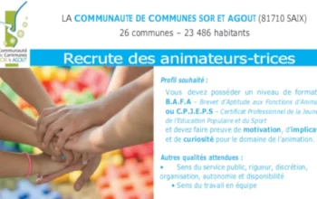 La communauté de communes recrute des animateurs pour les vacances d'été.